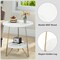 Faux Marble End Table, 2-Tier Round Sofa Bedside Table with Shelves
